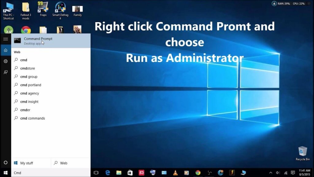 Using cmd command in the file explorer to open the command prompt.