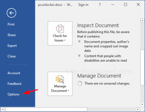 Procedure to Recover Unsaved Word Document in Word 2010, 2013, 2016