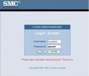 login to the SMC Router