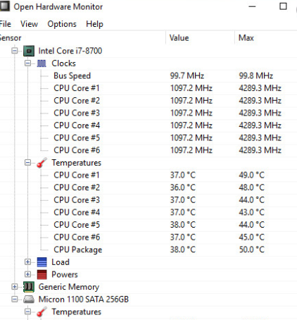 Open Hardware Monitor - 10 Best CPU Temperature Monitor Tools for Windows